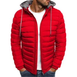 Herren Winterjacke Herren Daunenjacke mit Reißverschluss Casual Übergangsjacke Puffer Jacke Leichte Steppjacke Daunenmantel Blouson Kurze Mantel Sweatjacke A Rot M