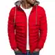 Oanviso Herren Winterjacke Herren Daunenjacke mit Reißverschluss Casual Übergangsjacke Puffer Jacke Leichte Steppjacke Daunenmantel Blouson Kurze Mantel Sweatjacke A Rot M