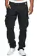 Indicode Herren William Cargohose aus Baumwolle m. 7 Taschen inkl. Gürtel   Outdoorhose Navy M