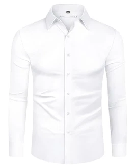 DEMEANOR Hemd Herren Stretch Langarm Slim Fit Businesshemden bügelfrei 