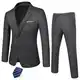 KUDORO Herren Anzüge 3-teilig Slim Fit Einreihig Zwei Knöpfe für Hochzeit Business Herren 3-Stücke Formell Sakko Weste Hose mit Krawatte(Dunkelgrau,M)