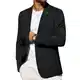 PJ PAUL JONES Herren Sakko Sportlich Slim Fit Freizeit Blazer 2 Knöpfe Business Anzugjacke für Männer (M, Schwarz)