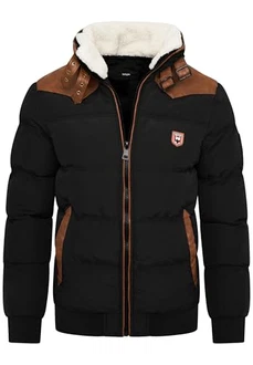 behype. Herren Winterjacke Kurze Steppjacke Piloten-Stil (OR_1215)