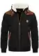 behype. Herren Winterjacke mit abnehmbarem Kunstfell in Schaf-Optik Kurze Steppjacke warme Outdoorjacke Jacket Puffer-Jacke Piloten-Stil OR_1215-Black-M