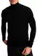 Leif Nelson Herren Feinstrick Rollkragenpullover – Leichter Strickpullover mit Rollkragen – Eleganter Pullover für Herbst und Winter – Männer Sweater für Freizeit und Business Schwarz Medium