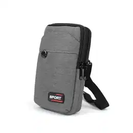 AfitLulu 7-Zoll Umhängetasche Herren Klein 3-Lagen Taschen Handytasche zum Umhängen Herren, Handy Umhängetasche Herren mit Abnehmbaren und Verstellbaren Schultergurten für Wandern Sport (Grau)
