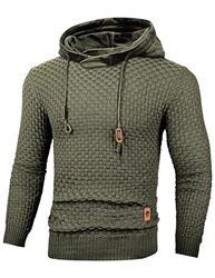 TARAINYA Kapuzenpullover Herren Langarm Hoodie Casual Sweatshirt Kordelzug Pullover Hoody Armeegrün