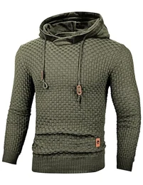 Kapuzenpullover Herren Langarm Hoodie Casual Sweatshirt Kordelzug Pullover Hoody Armeegrüne M