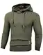 TARAINYA Kapuzenpullover Herren Langarm Hoodie Casual Sweatshirt Kordelzug Pullover Hoody Armeegrüne M