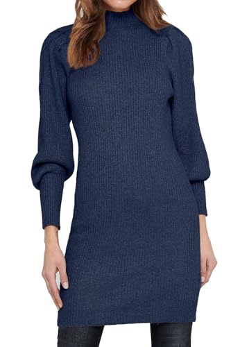 ONLY Damen Kleid Onlkatia - Langarm V-Ausschnitt Strickkleid In Regulärer Passform
