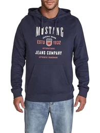Hoodie Herren Bennet Regular Fit Kapuzenpullover Pullover Print 100% Baumwolle, Größe:M, Farbe:Outer Space (1016079-5330)