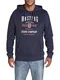 MUSTANG Hoodie Herren Bennet Regular Fit Kapuzenpullover Pullover Print 100% Baumwolle, Größe:M, Farbe:Outer Space (1016079-5330)