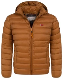 Herren Winter Jacke warm gefüttert Parka Steppjacke Outdoor gesteppt, Farbe:camel, Größe:L