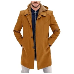Business Herren Wintermantel Freizeit Wolle Winter Mantel Slim Fit Casual Warm Herrenmantel Wollmantel Trenchcoat