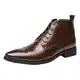 Herren Chelsea Boots Leder Stiefel Stiefeletten Herren Anzugstiefel Business Stiefeletten Mit Blockabsatz Spitze Zehenpartie Lederschuhe wasserdichte Mittelhohe Kurzstiefel SchnüRstiefel