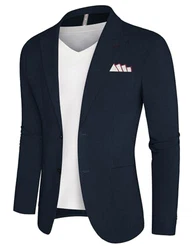 PJ PAUL JONES Herren Freizeit Anzugjacken Regular Fit 2 Knöpfe Einfarbig Sportlich Modern Anzug Jacke Marineblau