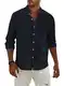 Elegancity Hemd Herren Leinenhemd Langarm Freizeithemd Leinen Shirts Casual Langarmhemd Baumwolle Western Hemden Sommer Herbst Frühling Blau M