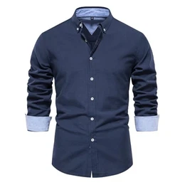 Hemd Herren Langarm Herbsthemd Regular Businesshemd Herren Freizeithemd Regular Fit Men Shirts Freizeithemd Navy M