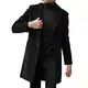 Mantel Herren Lang Wollmantel Elegant Wintermantel Wolle Trenchcoat Freizeit Übergangsmantel Slim Fit Herren-Mäntel mit Taschen Oversized Herbstmantel Bequeme Herrenmantel