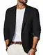 PJ PAUL JONES Sommer Sakko Herren Sportlich Anzugjacke Jackett für Herren Regular Fit Schwarz M
