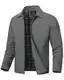 donhobo Übergangsjacke Herren Bomber Jacke Leicht Sommer Jacke Cargo Arbeitsjacke Outdoor Sport Freizeitjacke mit Innentasche Dunkelgrau M