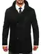 BOLF Herren Wintermantel Lang Zweireihiger Mantel mit Hochkragen Winterjacke Wollmantel Stehkragen Warme Gefüttert Winter Langmantel Slim Fit Business Elegant J.STYLE 11Z8215 Schwarz M [4D4]