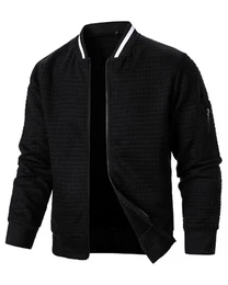 BASDUTUE Schwarz Jacke Herren üBergangsjacke Leichte DüNne Bomberjacke Collegejacke Stehkragen Casaul Blouson Mit Tasche M