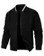 BASDUTUE Schwarz Jacke Herren üBergangsjacke Leichte DüNne Bomberjacke Collegejacke Stehkragen Casaul Blouson Mit Tasche M