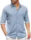 COOFANDY Langarmhemd Herren Businesshemd Knitterfrei Freizeithemd Langarm Hemd Bügelfrei Herrenhemden Männer Button Down Hemd Regular Fit Hellblau M