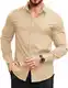 COOFANDY Hemd Herren Langarm Business Herrenhemden Regular Fit Modische Oberhemden Beige M