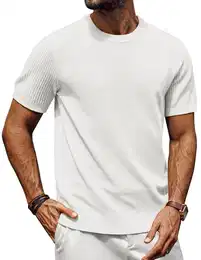 Tshirt Herren Sommer Kurzarm Basic T Shirts Casual Rundhals Tshirt Herren Slim Fit Weiß M