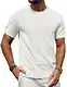 Tshirt Herren Sommer Kurzarm Basic T Shirts Casual Rundhals Tshirt Herren Slim Fit Weiß M