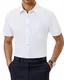 J.VER Hemd Herren Kurzarm Businesshemd Shirt Knitterfrei Weiß Formales Hemd mit Brusttasche für Sommerhemd Hochzeit Arbeits,Weiß,M
