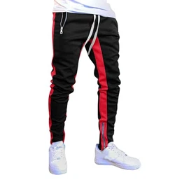 Jogginghose Herren Trainingshose mit Reissverschluss Abreißhose Freizeithose Lang Sport Männer Trainingshose Spring Sportswear