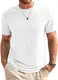 Runcati Herren T-Shirt Rundhals Kurzarm Sommer Oberteile Regular Fit Sport Fitness Funktionsshirt Einfarbig Basic Unterhemd Business Shirts Weiß M