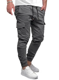 Cargohose Herren Lang Casual Jogginghose Stretch Chino Hose Regular Fit Cargo Hose Elastische Mit 6 Tasche Grau, M