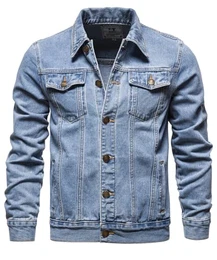 Herren Classics Jeansjacke Vintage Denim Trucker Jacket Gewaschener Cowboy Übergangsjacke Baumwolle Denim Jacke für Frühling und Herbst Western Motorrad Biker Jeans Mantel Outerwear
