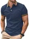 HMIYA Herren Poloshirt-Kontrast Kurzarm Poloshirt Herren Basic Sommer Shirt,Navyblau,M