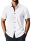 Hemd Herren Herrenhemden Für Männer Freizeit Faltenfrei Hemdenherren Sommer Kurzarm Shirt Oberteile Regular Fit Businesshemd Hemden Hochzeit Kurzarm(Weiß, M)
