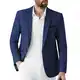 Autsel Sakko Herren Sportlich Slim Fit Herren Anzugjacke Hochzeit Blazer Business EIN Knopf für Freizeit Marineblau M