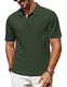 PJ PAUL JONES Herren Poloshirt Kurzarm Strick Polo Textur Sommer Casual Golfshirts Armeegrün M
