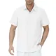 Gavliuu Herren Leinenhemd Kurzarm mit versteckte Knopfleiste Leichtes Sommerhemd für Strand Freizeit Shirt