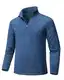 Tansozer Fleece Pullover Herren Outdoor Shirt Langarm Warme Laufshirt Winter Sweatshirt mit Kragen Langarmshirt Arbeit, Mittelblau, M