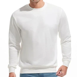 VEIISAR Herren Sweatshirt mit Rundhalsausschnitt Männer Basic Pullover Langarmshirts Freizeit Sport Shirt (616 White M)