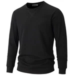 VEIISAR Herren Sweatshirt mit Rundhalsausschnitt Basic Pullover Langarmshirts Freizeit Sport Shirt (616) Schwarz