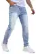 GINGTTO Jeans Herren Skinny Casual Stretch Hosen Männer Slim Fit Denim Jeanshose Hellblau 32W/30L