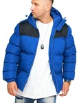 behype. Herren Winterjacke mit Kapuze J14-Panel Royal