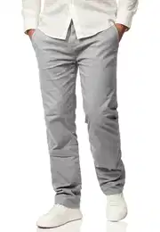 . Herren Chino Hose Regular-Fit mit Stretch Jeans Chinohose Straight-Leg Jeanshose Men's Pants DC_C-3004-Hellgrau-W32/L32
