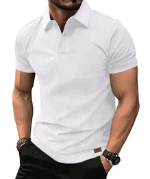 Poloshirt Herren Kurzarm Atmungsaktiv T Shirt für Herren Sommer Tennis Polo Shirts Männer Weiß XL