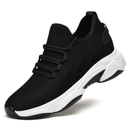 Elevate Shoes Herren 10 cm, Herren Aufzug Schuhe Unsichtbare Höhe Heben Höhere Schuhe Casual Mesh Breathable Walking Sneakers für Männer (Schwarz,41) 1